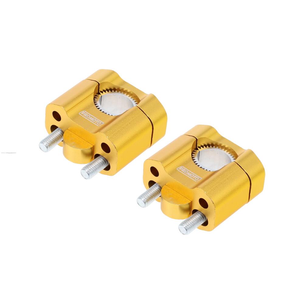 Abrazadera de Manubrio Aumento PROMOTO Dorado Aluminio Cnc (2 PIEZAS)