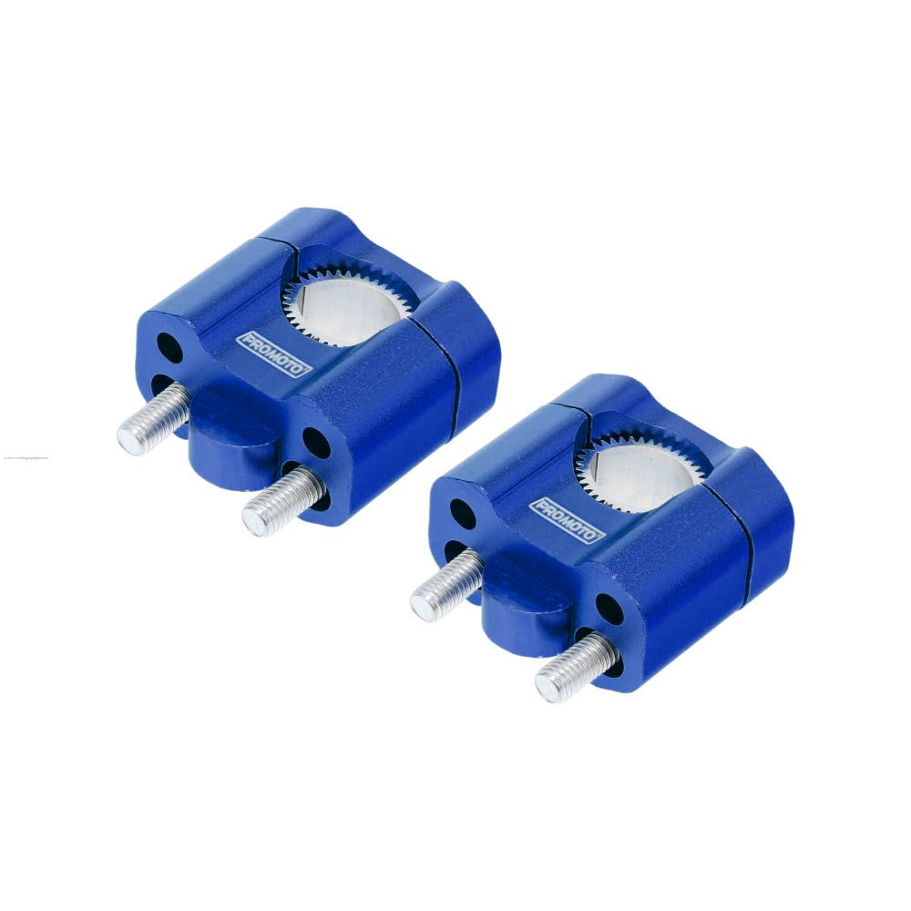 Abrazadera de Manubrio Aumento PROMOTO Azul Aluminio Cnc (2 PIEZAS)