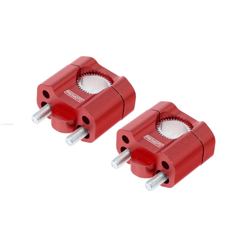 Abrazadera de Manubrio Aumento PROMOTO Rojo Aluminio Cnc (2 PIEZAS)