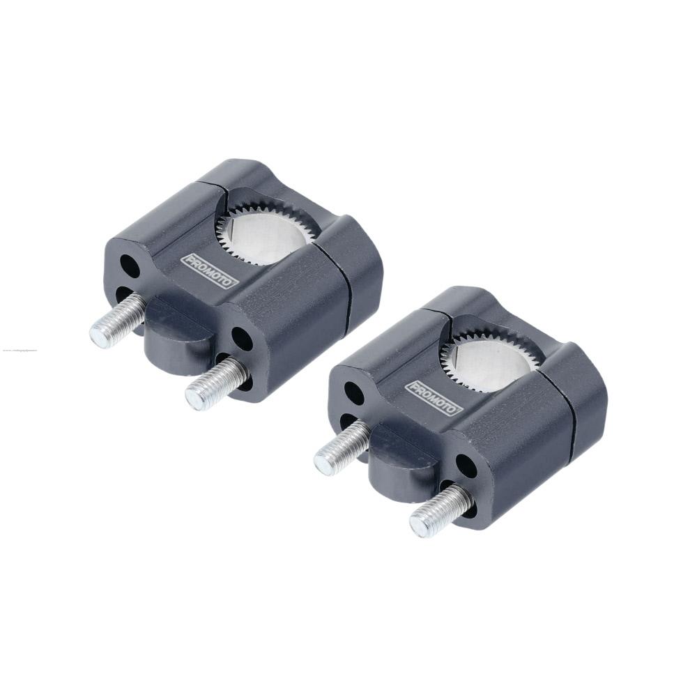 Abrazadera de Manubrio Aumento PROMOTO Gris Aluminio Cnc (2 PIEZAS)