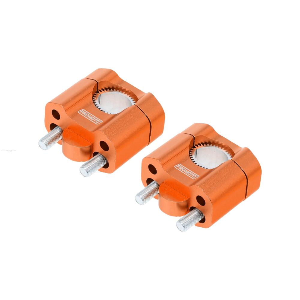 Abrazadera de Manubrio Aumento PROMOTO Naranja Aluminio Cnc (2 PIEZAS)