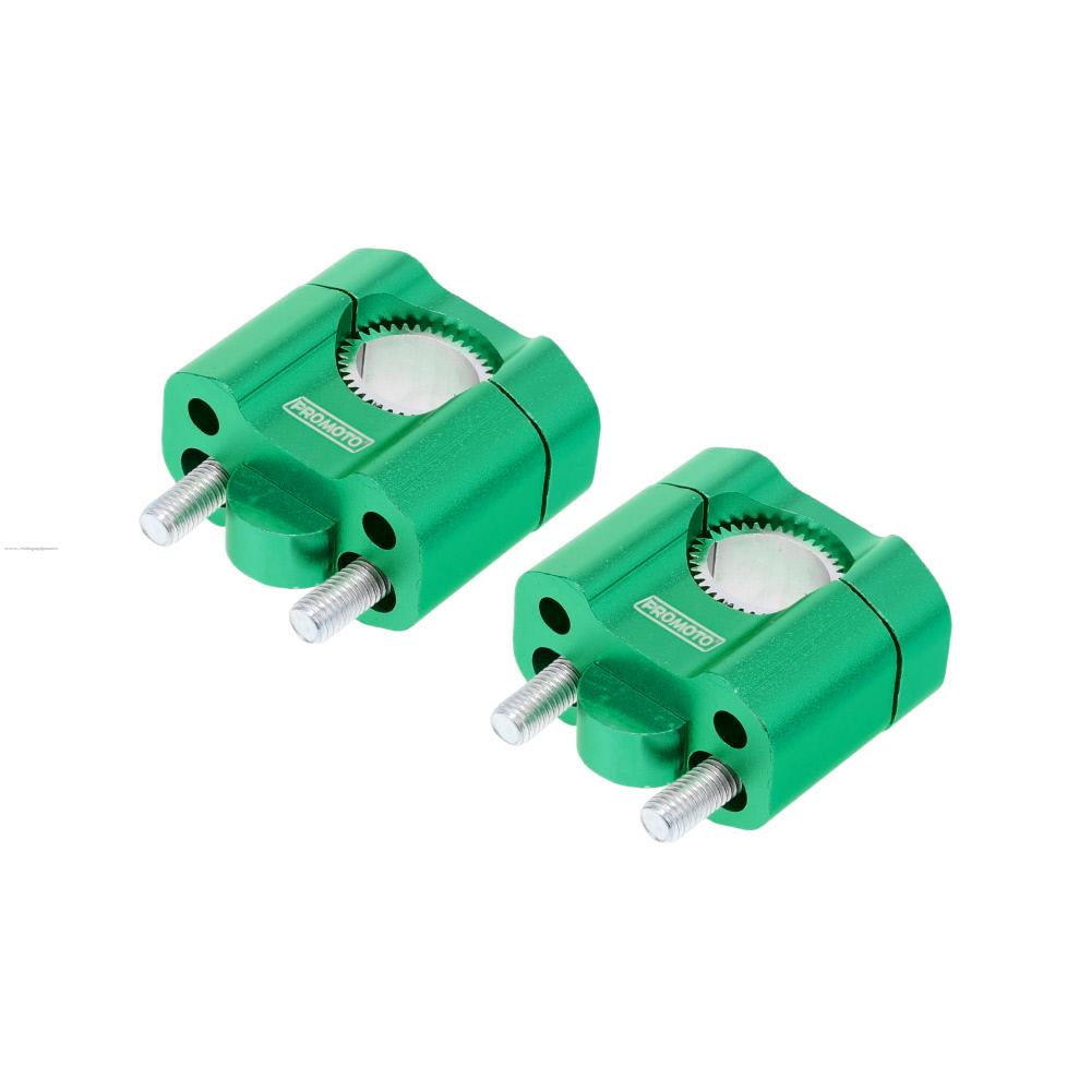 Abrazadera de Manubrio Aumento PROMOTO Verde Aluminio Cnc (2 PIEZAS)