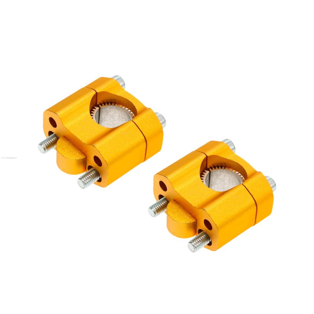 Abrazadera de Manubrio Aumento PROMOTO Dorado Aluminio Cnc T2 (2 PIEZAS)