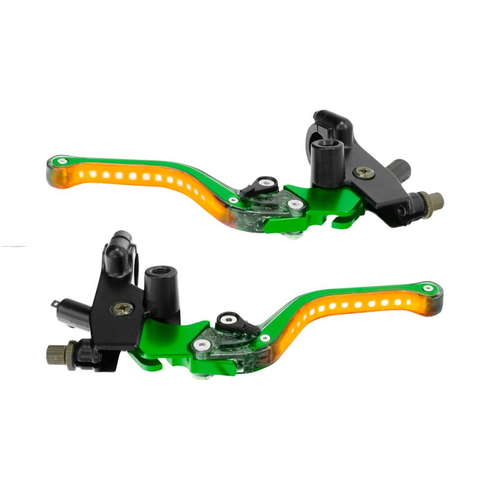 Juego de Manijas PROMOTO Verde P-CABLES con Soporte con Luz Led Direccional Secuencial