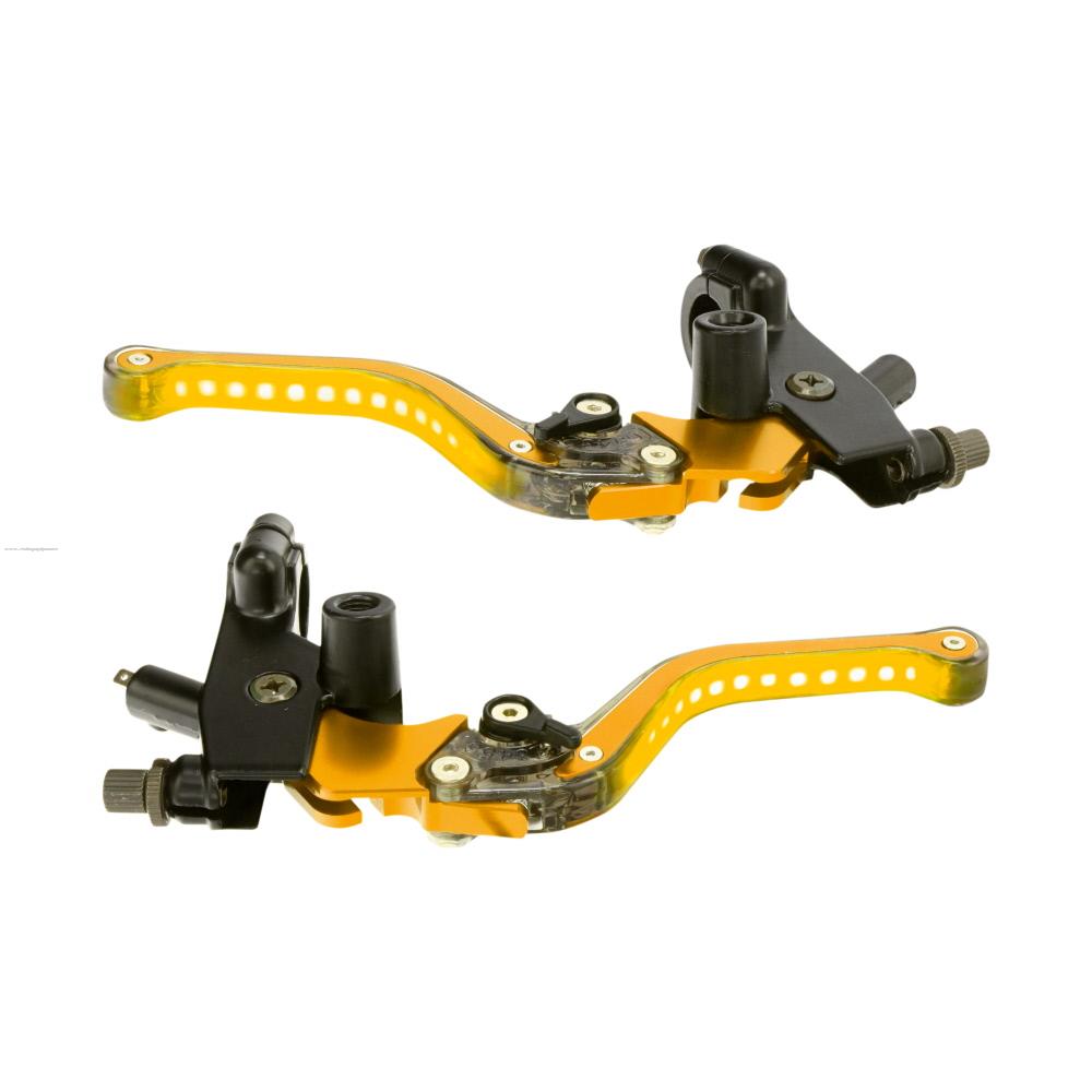 Juego de Manijas PROMOTO Dorado P-CABLES con Soporte con Luz Led Direccional Secuencial