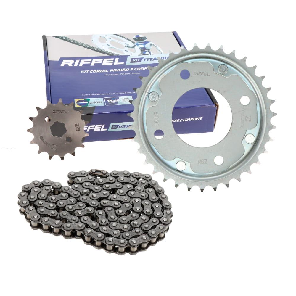 Juego Engranes RIFFEL Titanium (71782) 35DX15D con Cadena 428HX108L P/HONDA Biz 100 KS