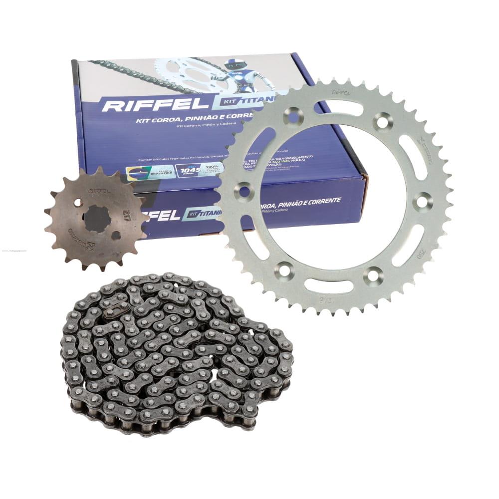 Juego Engranes RIFFEL Titanium (71848) 50DX17D con Cadena 428HX130L P/HONDA NXR150 Bros