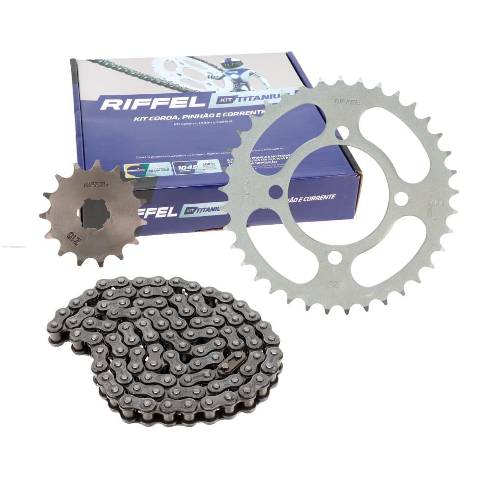 Juego Engranes RIFFEL Titanium (91234) 37DX15D con Cadena 428HX98L P/YAMAHA Crypton 105