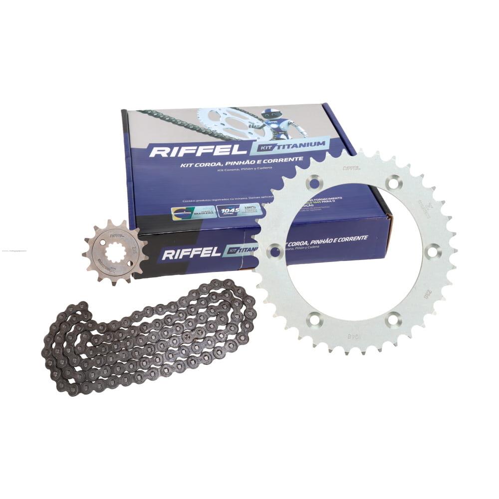 Juego Engranes RIFFEL Titanium (71758) 38DX13D con Cadena 520HX104L P/HONDA XR 250 R