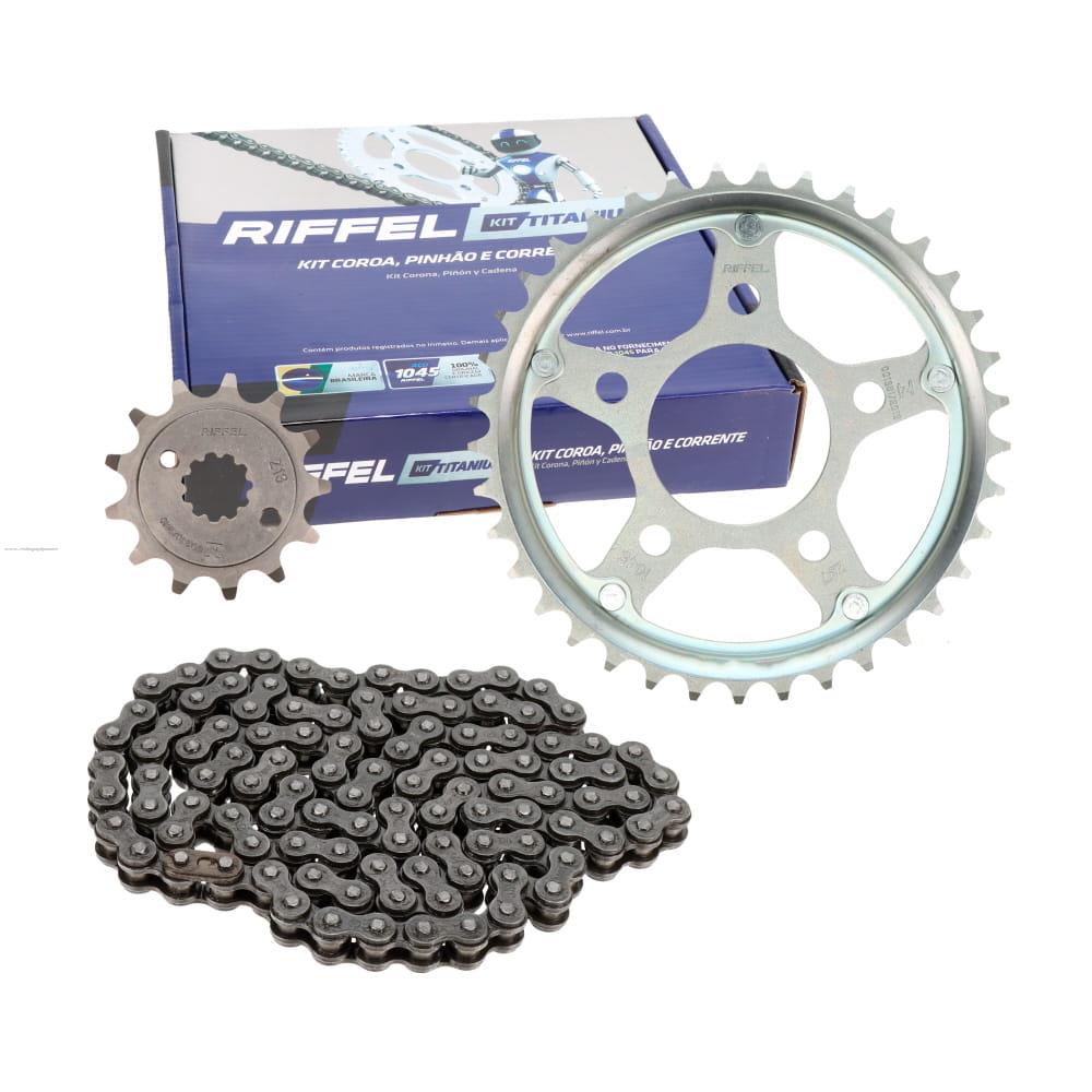 Juego Engranes RIFFEL Titanium (71761) 37DX13D con Cadena 520HX106L P/HONDA Cbx 250 Twister