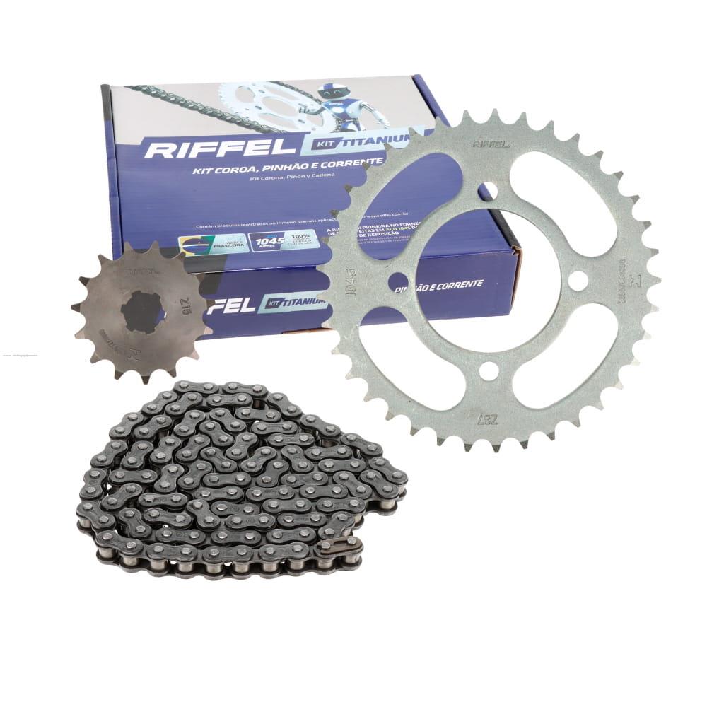 Juego Engranes RIFFEL Titanium (91246) 37DX15D con Cadena 428HX118L P/YAMAHA Crypton 110