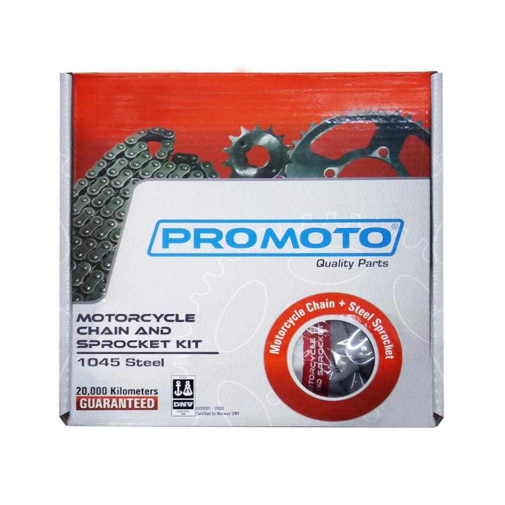 Juego Engranes PROMOTO 41DX15D con Cadena 428HX108L P/ITALIKA FT150 S