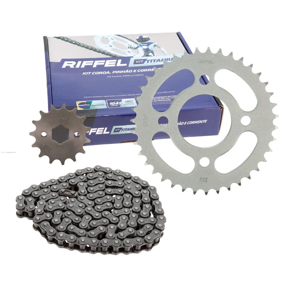Juego Engranes RIFFEL Titanium (91398) 39DX15D con Cadena 428HX126L P/ITALIKA FT150 /CARGO125 /CARGO125
