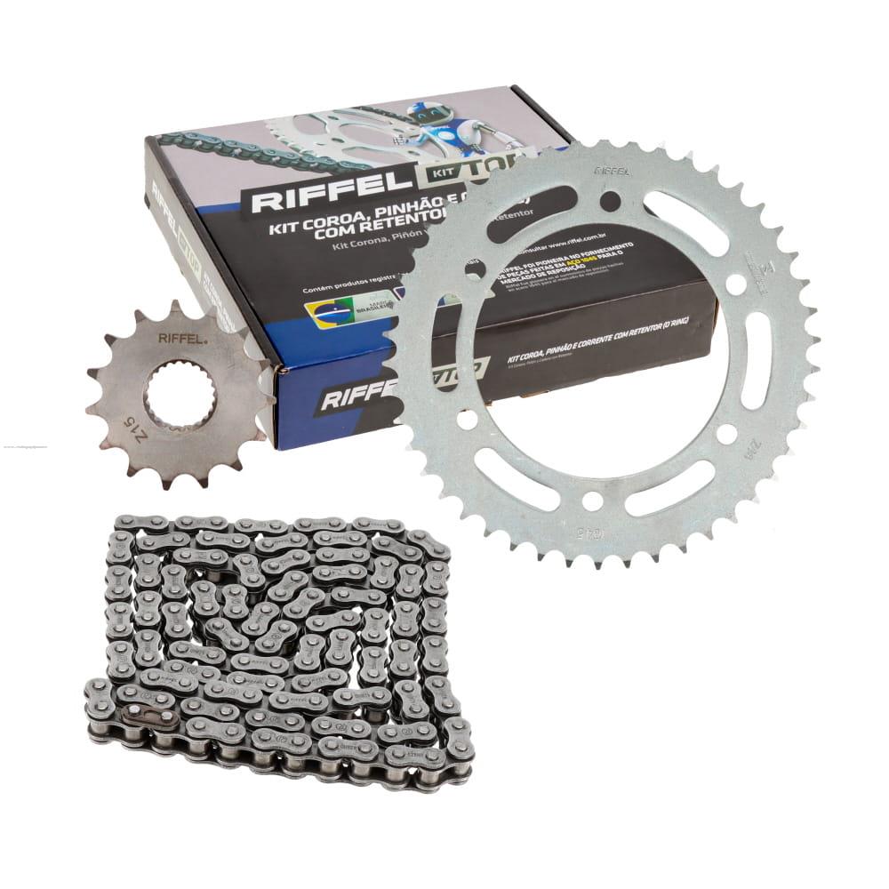 Juego Engranes RIFFEL Top (91428) 46DX15D con Cadena 428HOX136L o Ring Yamaha YS250 Fazer