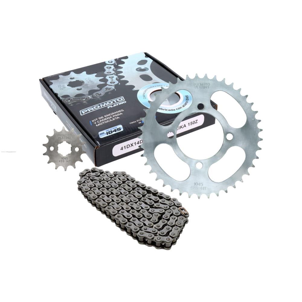 Juego Engranes PROMOTO PLATINO 41DX14D con Cadena 428H-126L Italika 150Z
