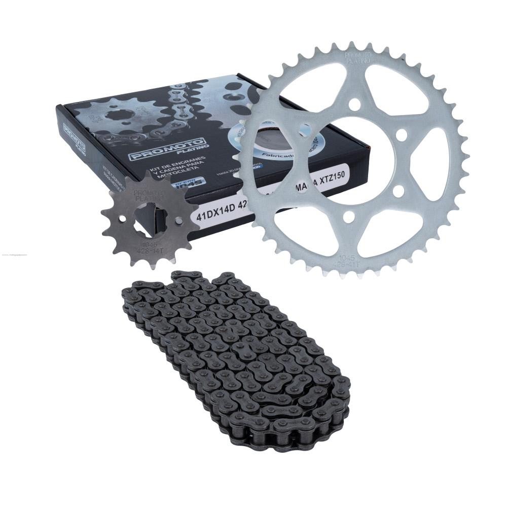 Juego Engranes PROMOTO PLATINO 41DX14D con Cadena 428H-124L Yamaha XTZ150
