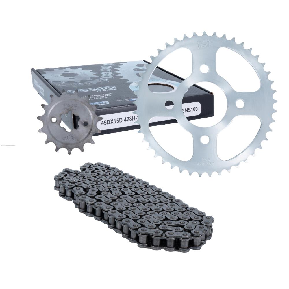 Juego Engranes PROMOTO PLATINO 45DX15D con Cadena 428H-134L Bajaj Pulsar NS160
