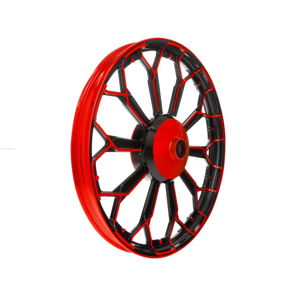 Rim PROMOTO Delan SPYDER-10 ROJ/NGO Aluminio (18X1.40)(TT) Italika DT125 Clasica /SPORT/FT125 CLASICA/ROJA/SPORT/DT150 CLASICA/XFT125 /SPORT/FT125 CLASICA/ROJA/SPORT/DT150 CLASICA/XFT125