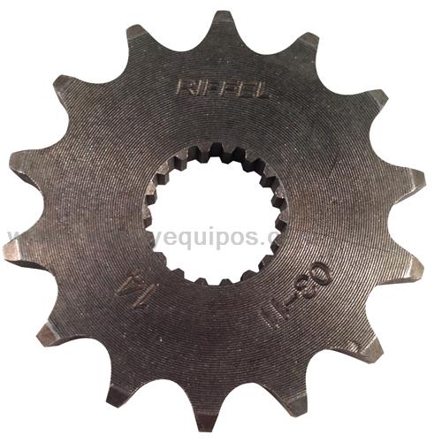 Engrane Delan RIFFEL 14D P/SUZUKI GN125 EN125 2A/EN125-HURACAN EN125 2A/EN125-HURACAN