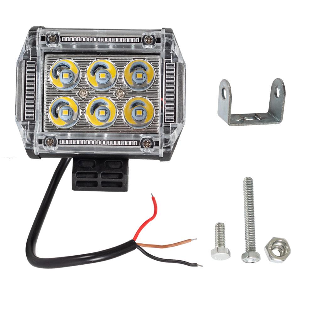 Faro Delan Auxiliar Cuadrado 6 Leds Plastico Strobo ROJO-AMBER PROMOTO