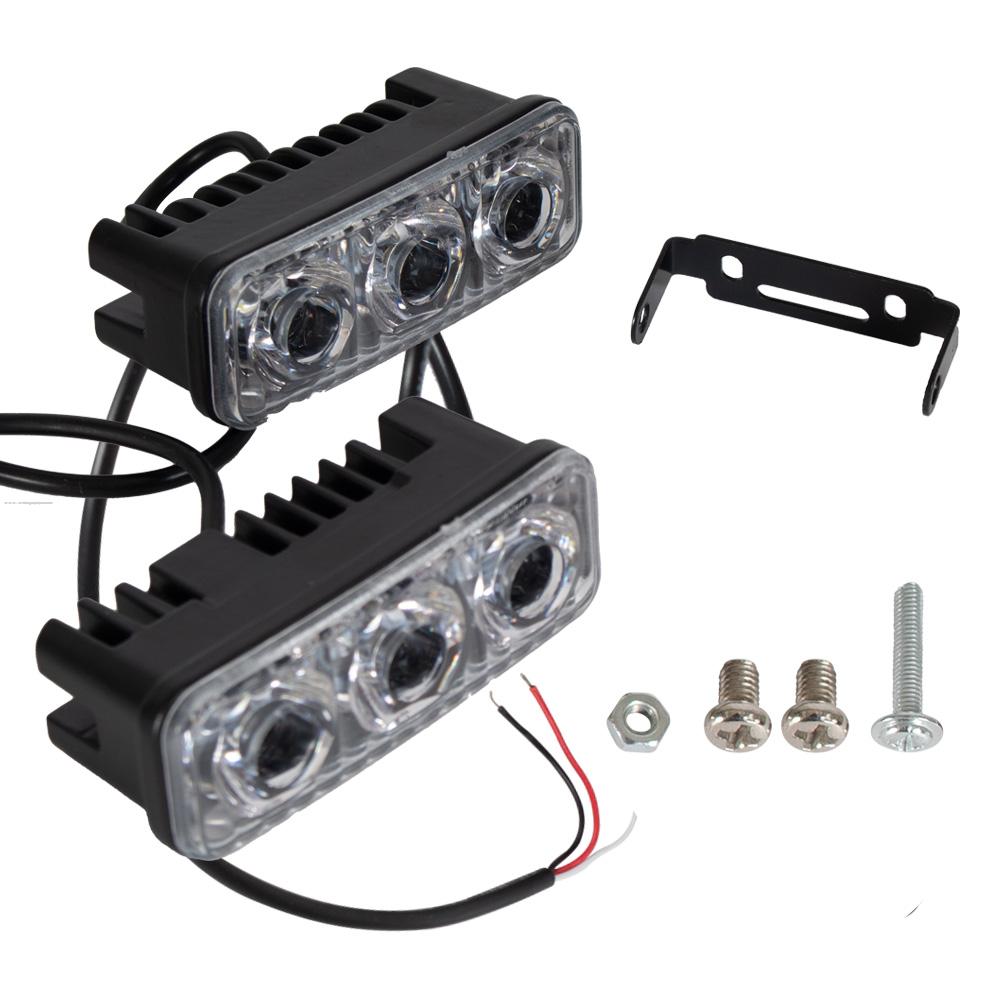Faro Delan Auxiliar Tipo Barra 3 Leds Strobo Aluminio C/LUPA Largo 9 Cms PROMOTO