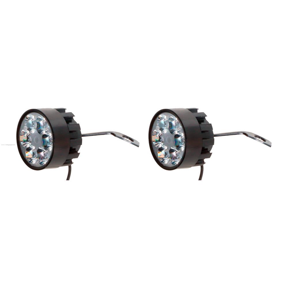 Faro Delan Auxiliar P/ESPEJO 6 Leds BLANCO/STROBO 12V 18W 1800LM (2 PZS) PROMOTO PLATINO
