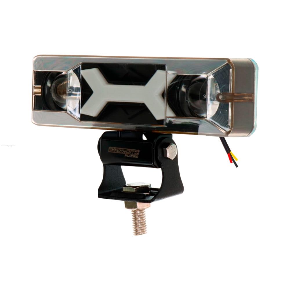 Faro Delan Auxiliar Led Alta AMARILLO/BAJA BLANCO/STROBO Azul 12V 20W 2400LM PROMOTO PLATINO