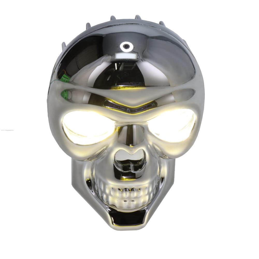 Faro Delan Auxiliar Led Alta BLANCA/BAJA Amarilla Calavera Cromo C/ESTROBO 12V 16W