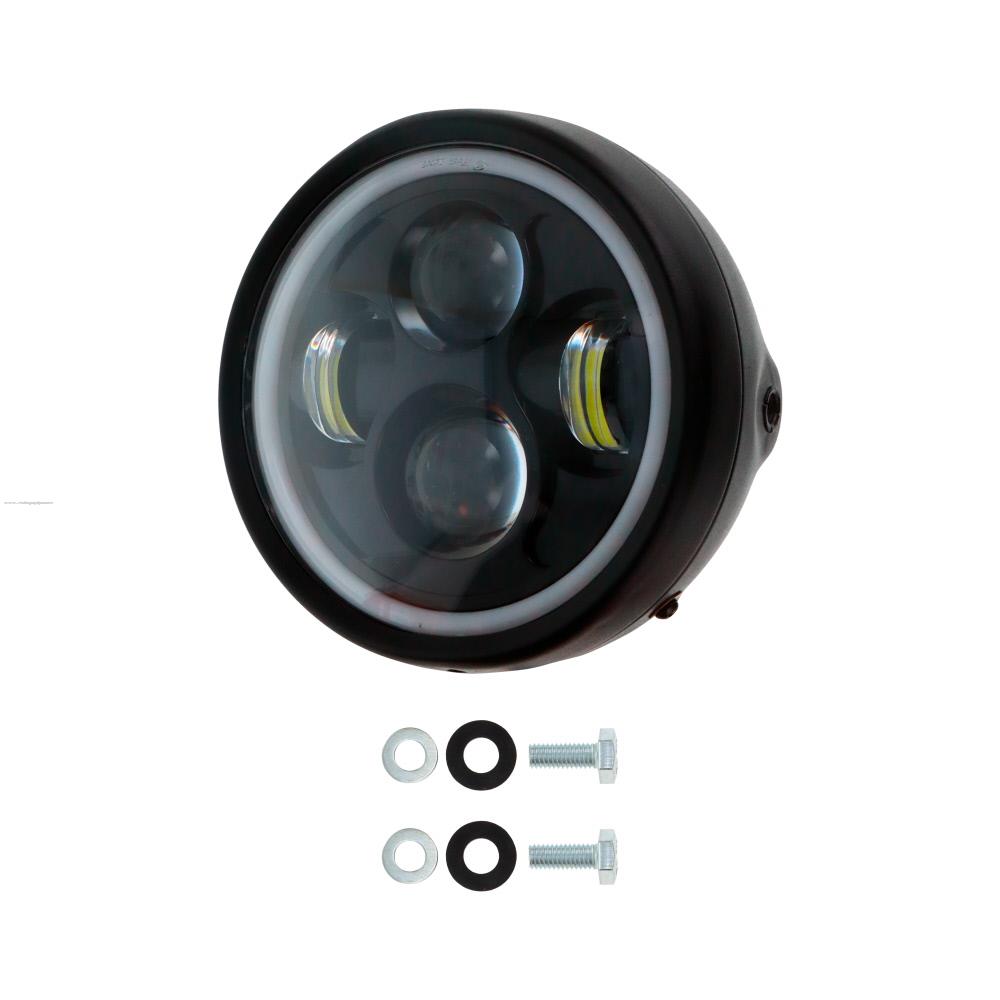 Faro Delan Led Universal 12V ALTA/BAJA Blanco Aro Ambar 2000 LM PROMOTO PLATINO