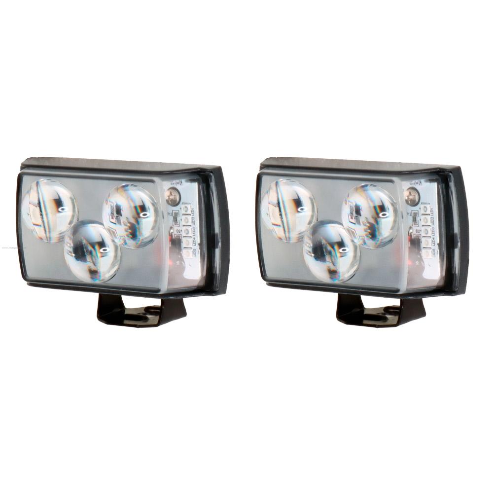 Faro Delan Auxiliar Luz Led Baja AMARILLA/ALTA Blanca Cuarto Azul C/ Strobo 12V 13W PROMOTO