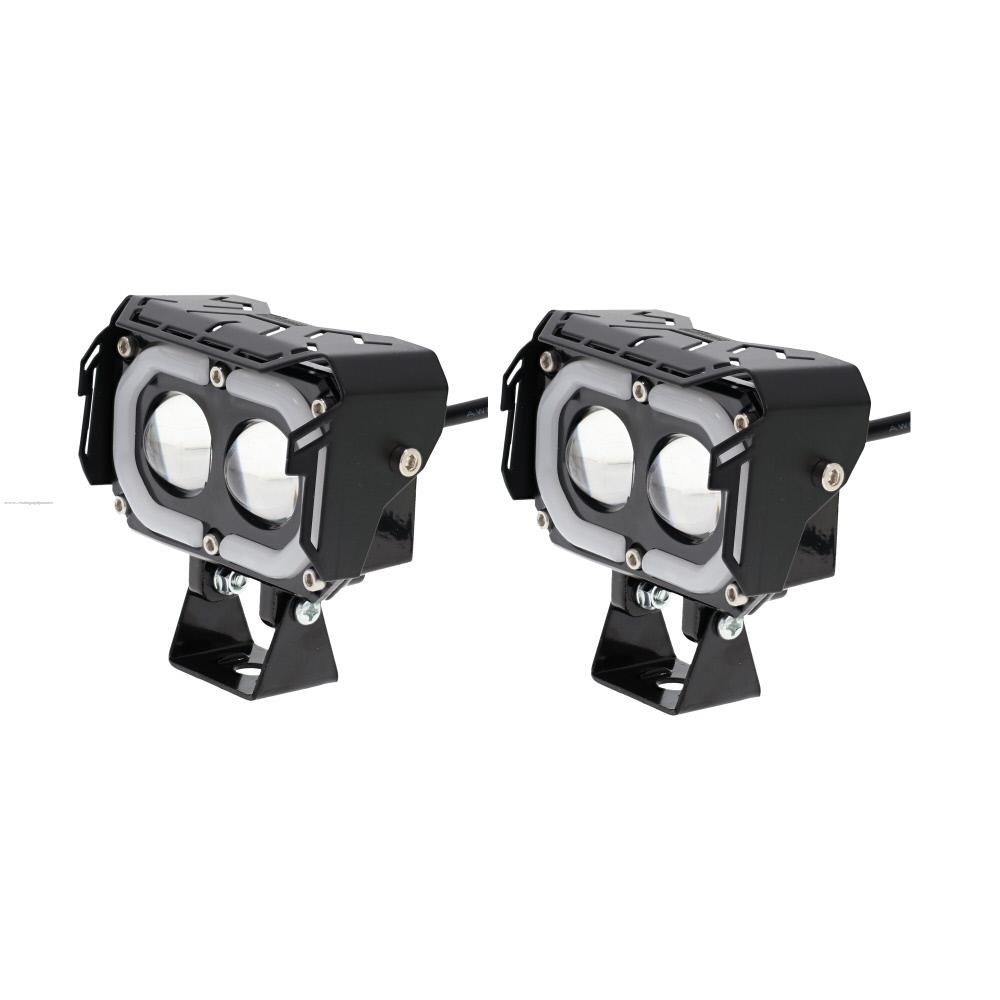 Faro Delan Auxiliar Led Alta BLANCA/BAJA Ambar C/STROBO 12V 3000LM PROMOTO PLATINO