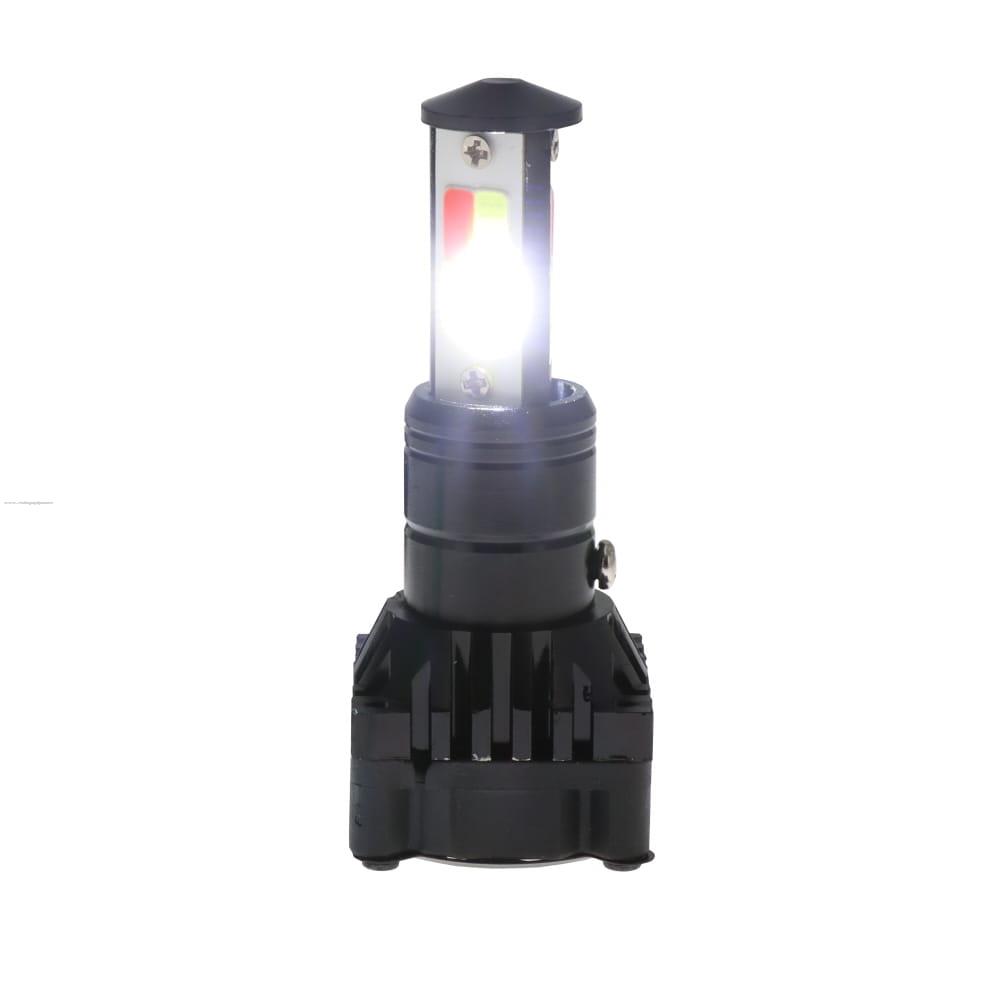 Foco Faro Delan Hyper Led A5 Alta BLANCA/BAJA Amarilla 3 Lados C/FLASH y 4 Colores 12V