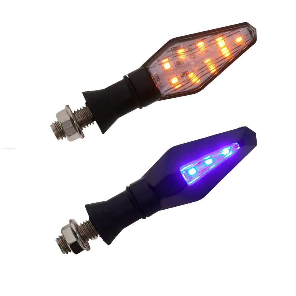 Par Direccionales Varios Lados Universal Azul Leds Promoto