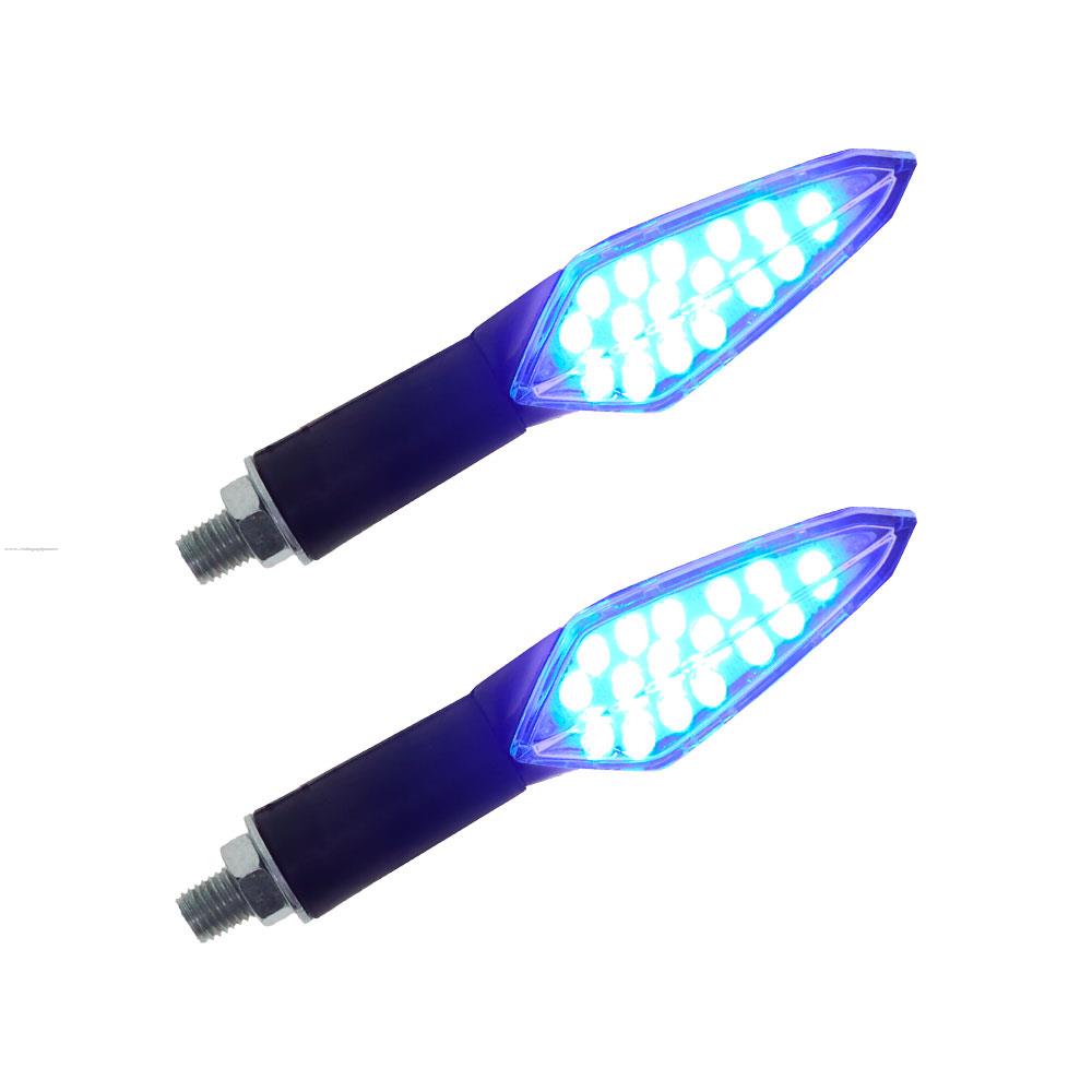 Par Direccionales Azul Traseras Led P/ITALIKA FT150 GT Promoto DT150 SPORT/FT150 AZULP/FT150 GTI/ROCKETMAN 250