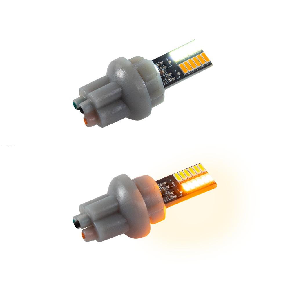 Par Direccionales Foco Led Pellizco C/BASE P-40 Luz AMBAR-BLANCO STALLION
