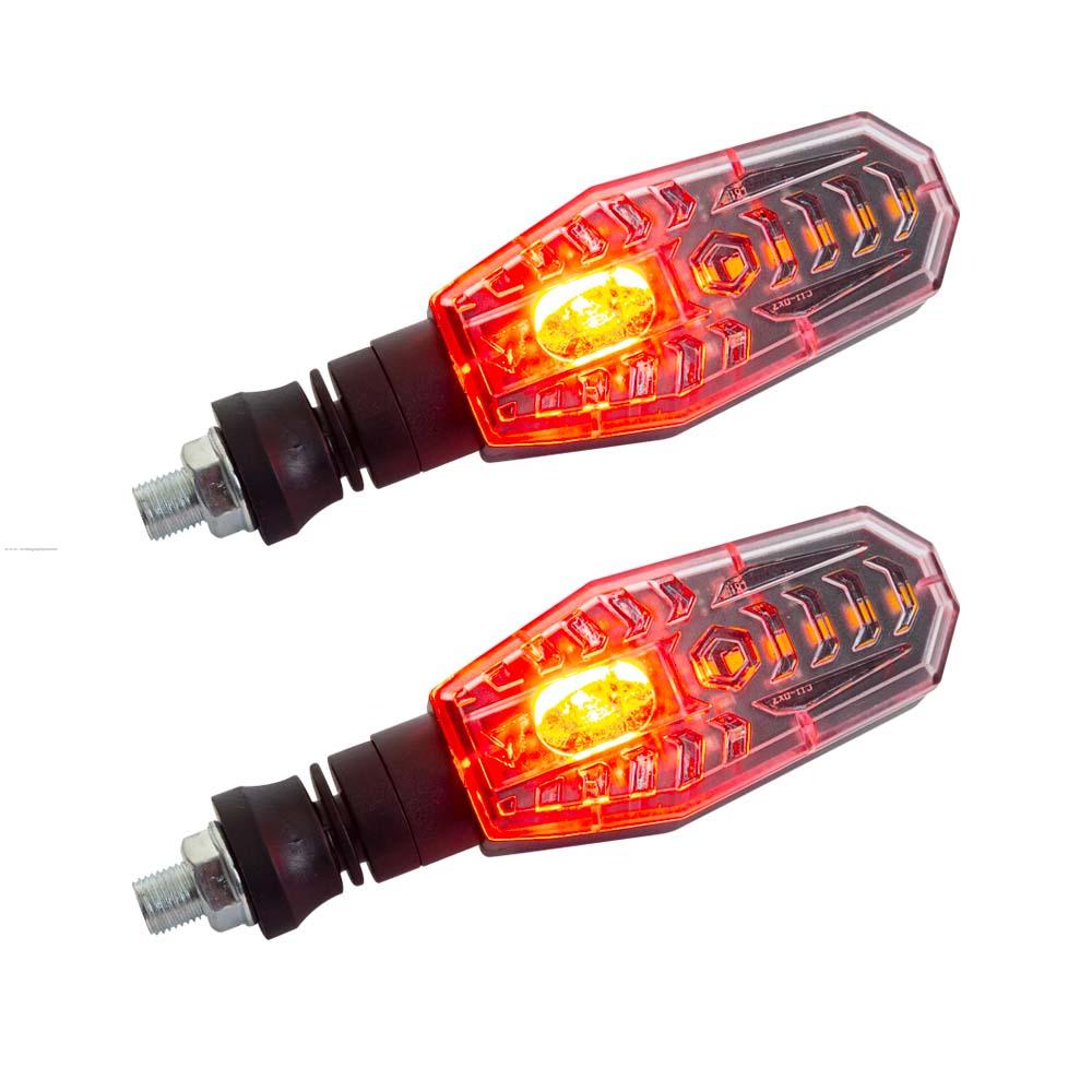 Par Direccionales PF-01 Led Secuencial Luz AMBAR-ROJO STALLION