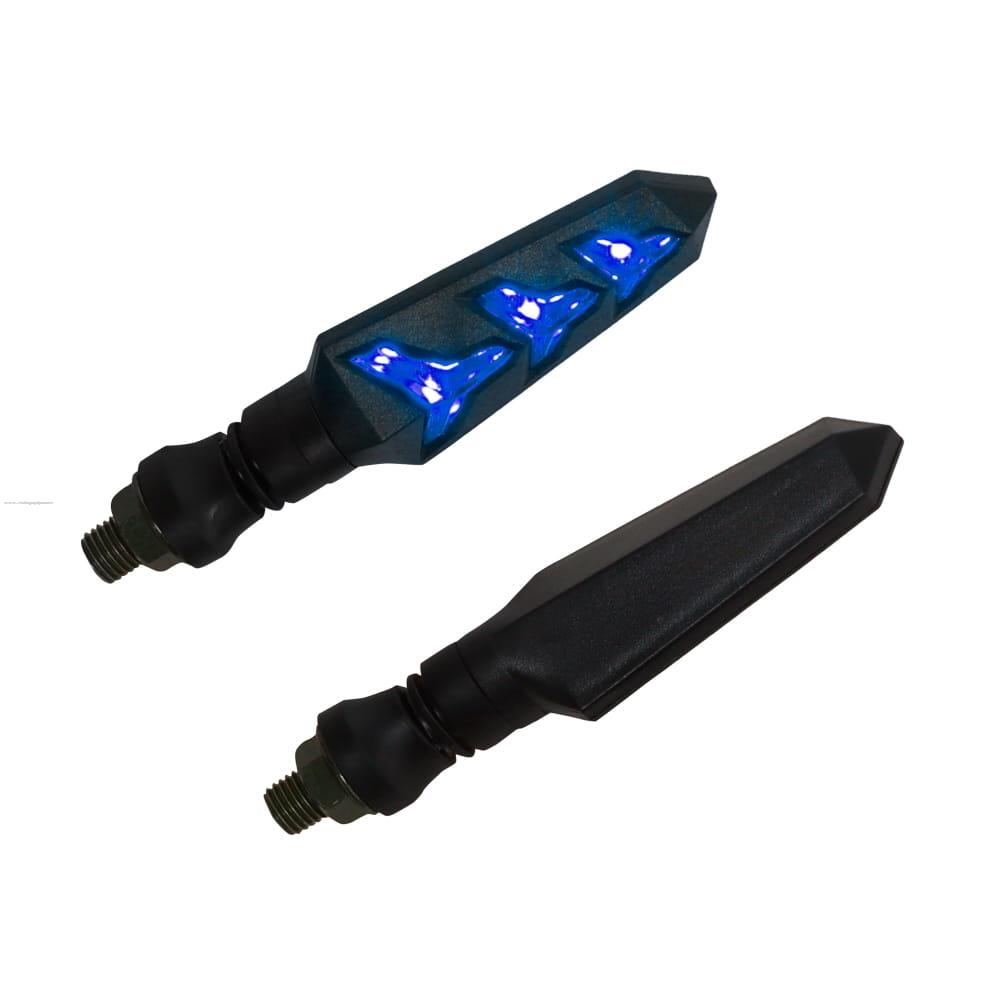 Par Direccionales Z-09 Led Secuencial Luz Azul PROMOTO PLATINO