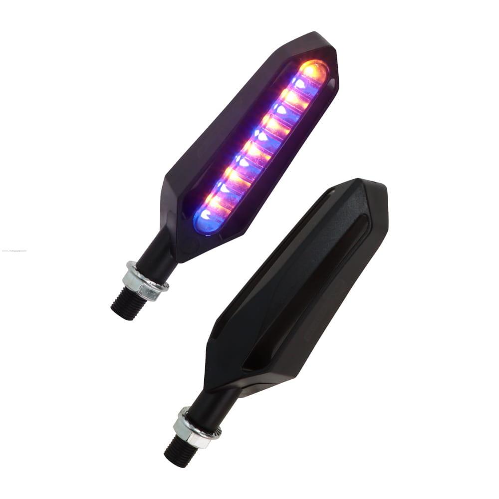 Par Direccionales Z-91 Led Secuencial Luz Azul PROMOTO PLATINO