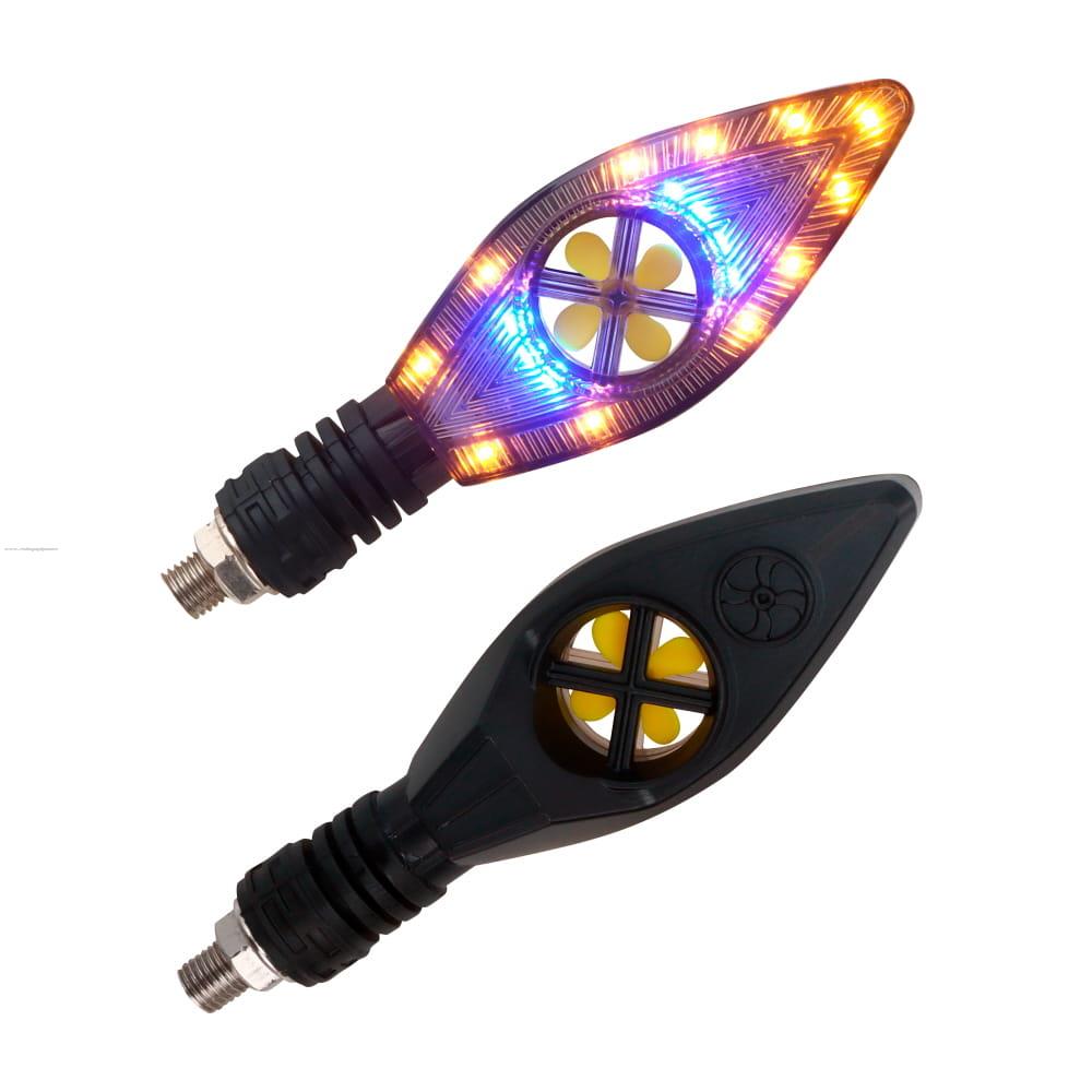 Par Direccionales Z-163 Led Secuencial Luz AMBAR-AZUL PROMOTO PLATINO