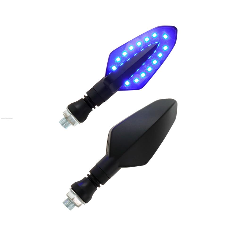 Par Direccionales Z-139 Led Secuencial Luz Azul PROMOTO PLATINO