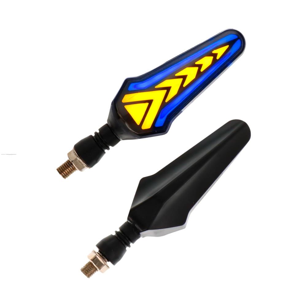Par Direccionales Z-156 Led Secuencial Luz Azul PROMOTO PLATINO