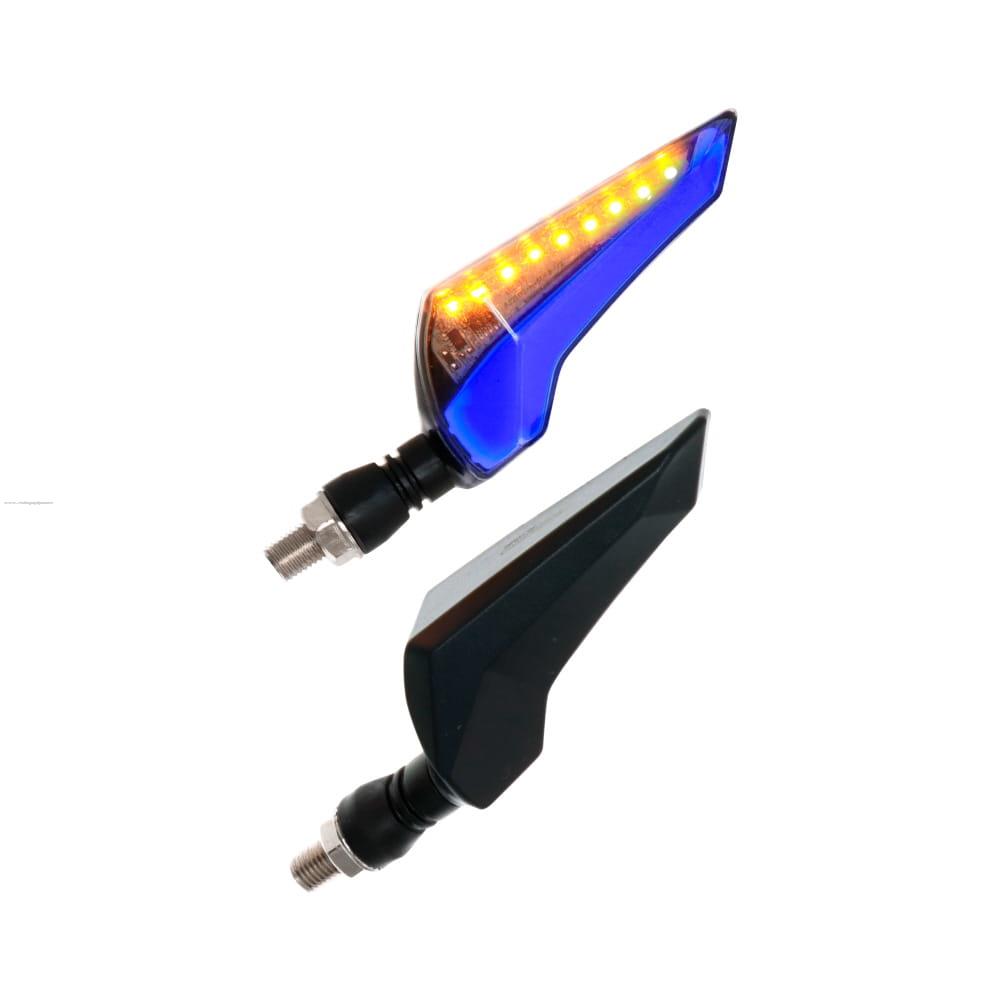 Par Direccionales Z-88 Led Secuencial Luz Azul PROMOTO PLATINO