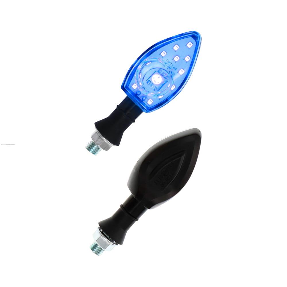 Par Direccionales Z-12 Led Secuencial Luz Azul PROMOTO PLATINO