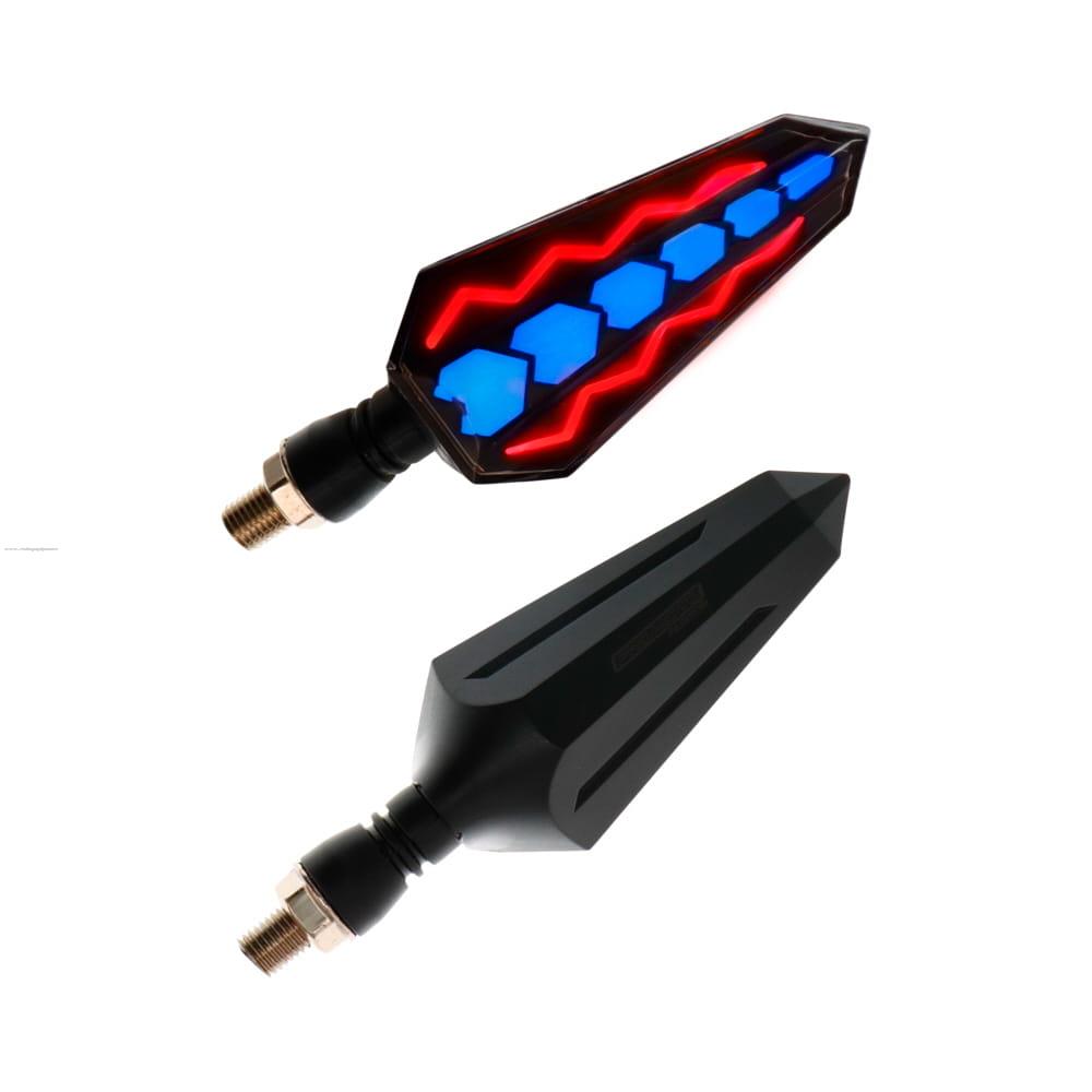 Par Direccionales Z-205 Led Secuencial Luz AMBAR-AZUL PROMOTO PLATINO