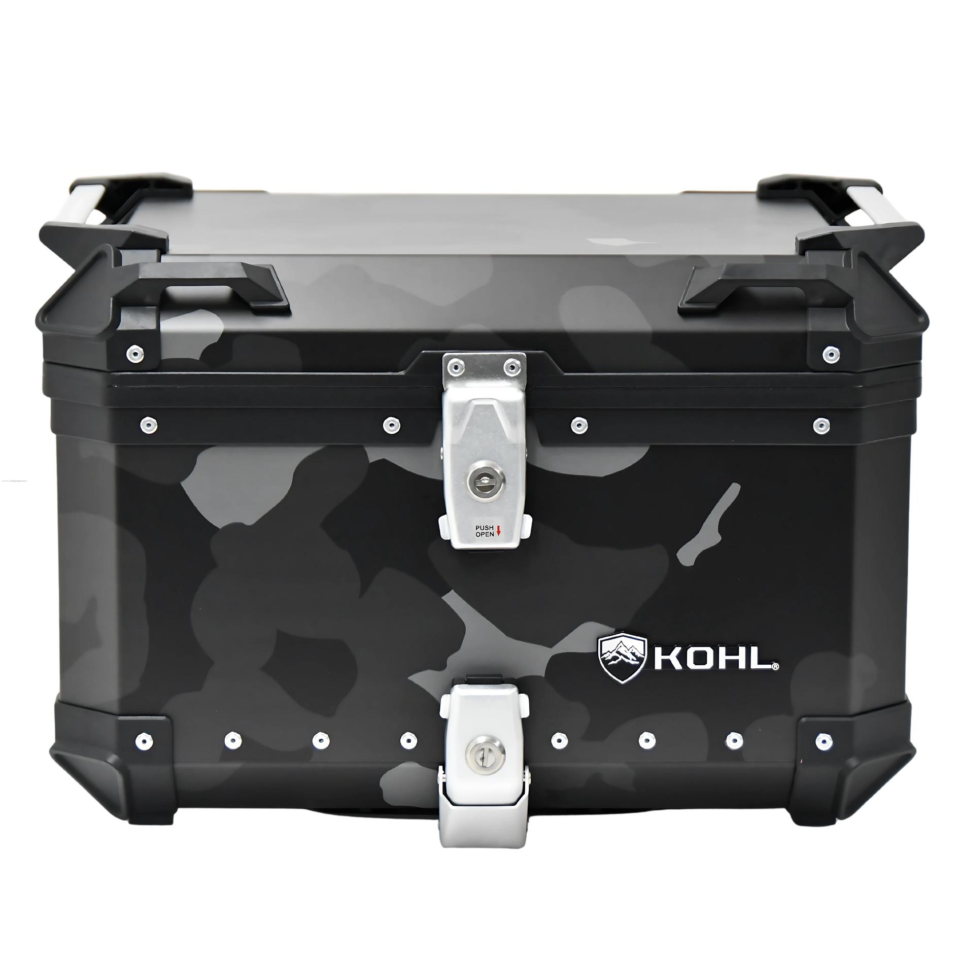 Baul Trasero Motocicleta KOHL KH5N Aluminio NGO/GRS/CAMO 50 Lts