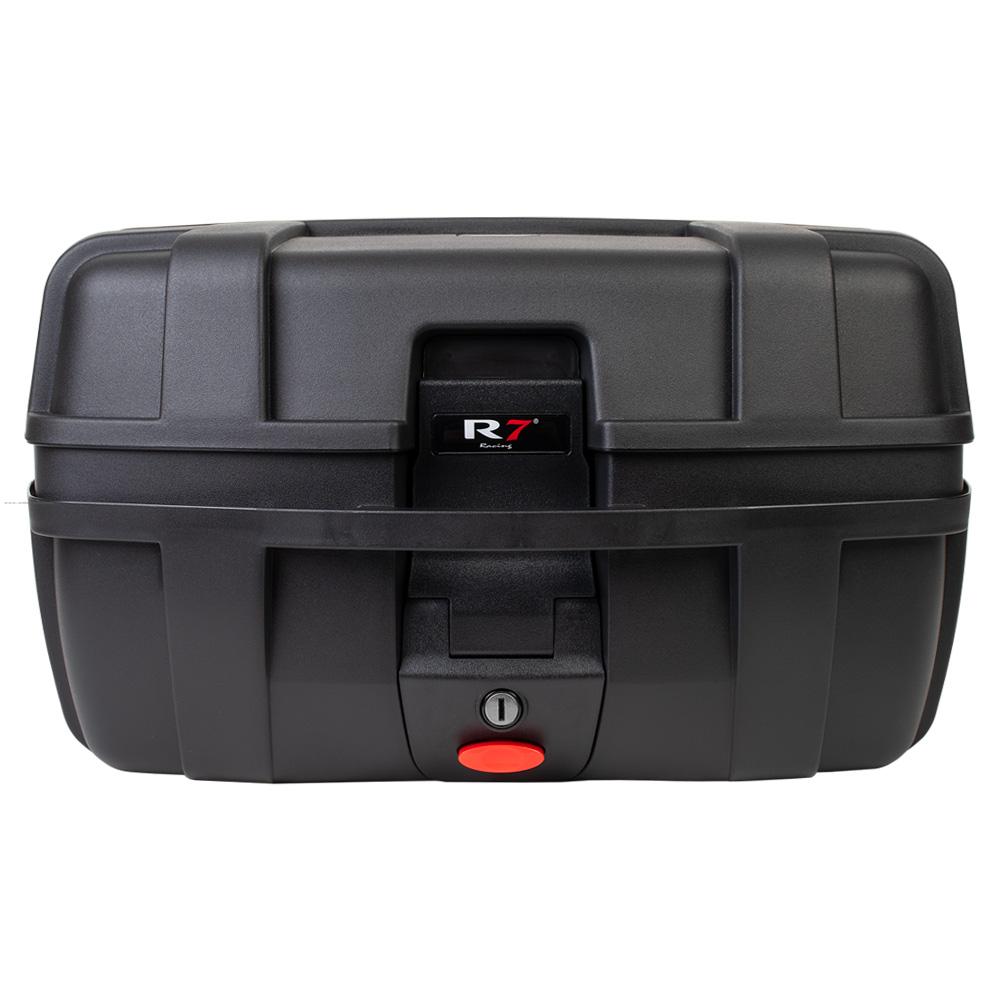 Baul Trasero Motocicleta R7 RACING Negro Plastico 50 Lts C/RESPALDO