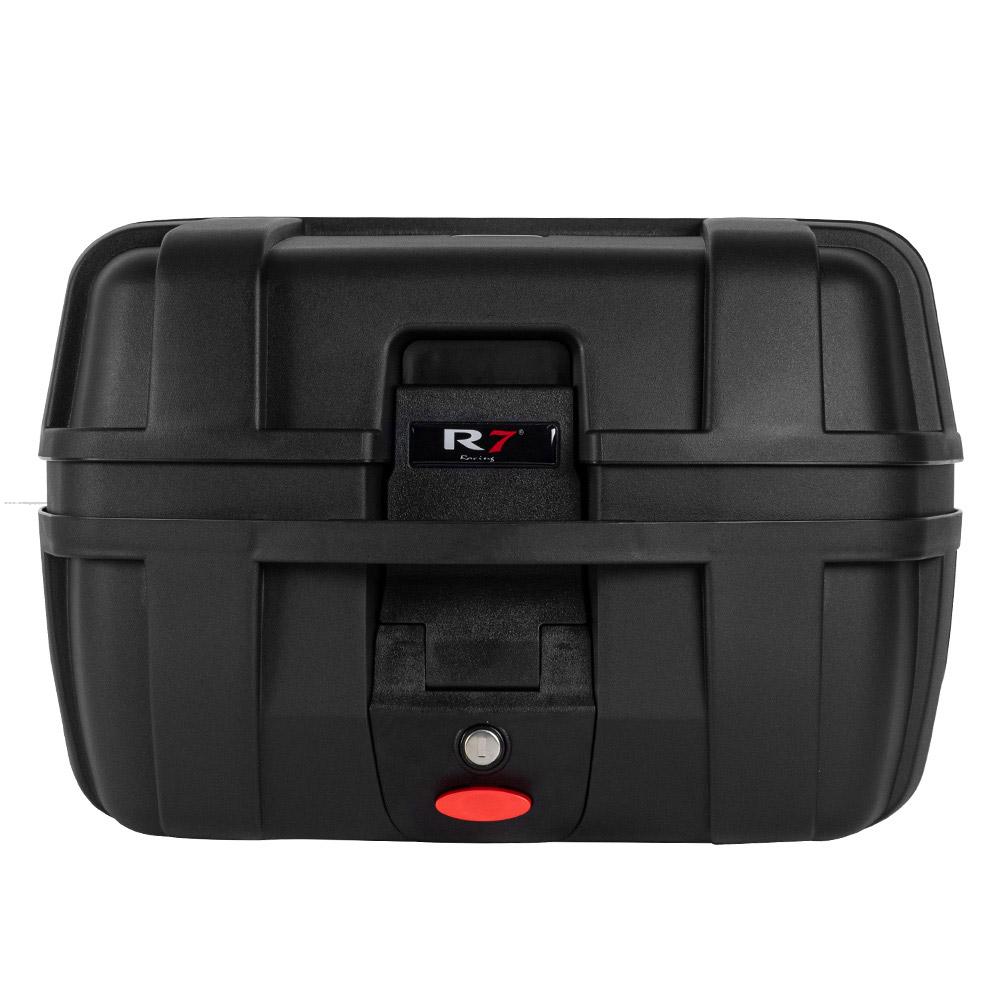 Baul Trasero Motocicleta R7 RACING Negro Plastico 37 Lts C/RESPALDO