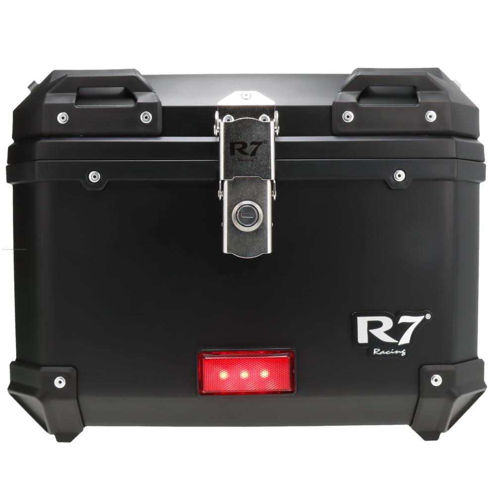 Baul Trasero Motocicleta Negro Plastico 45 Lts con Luz Led