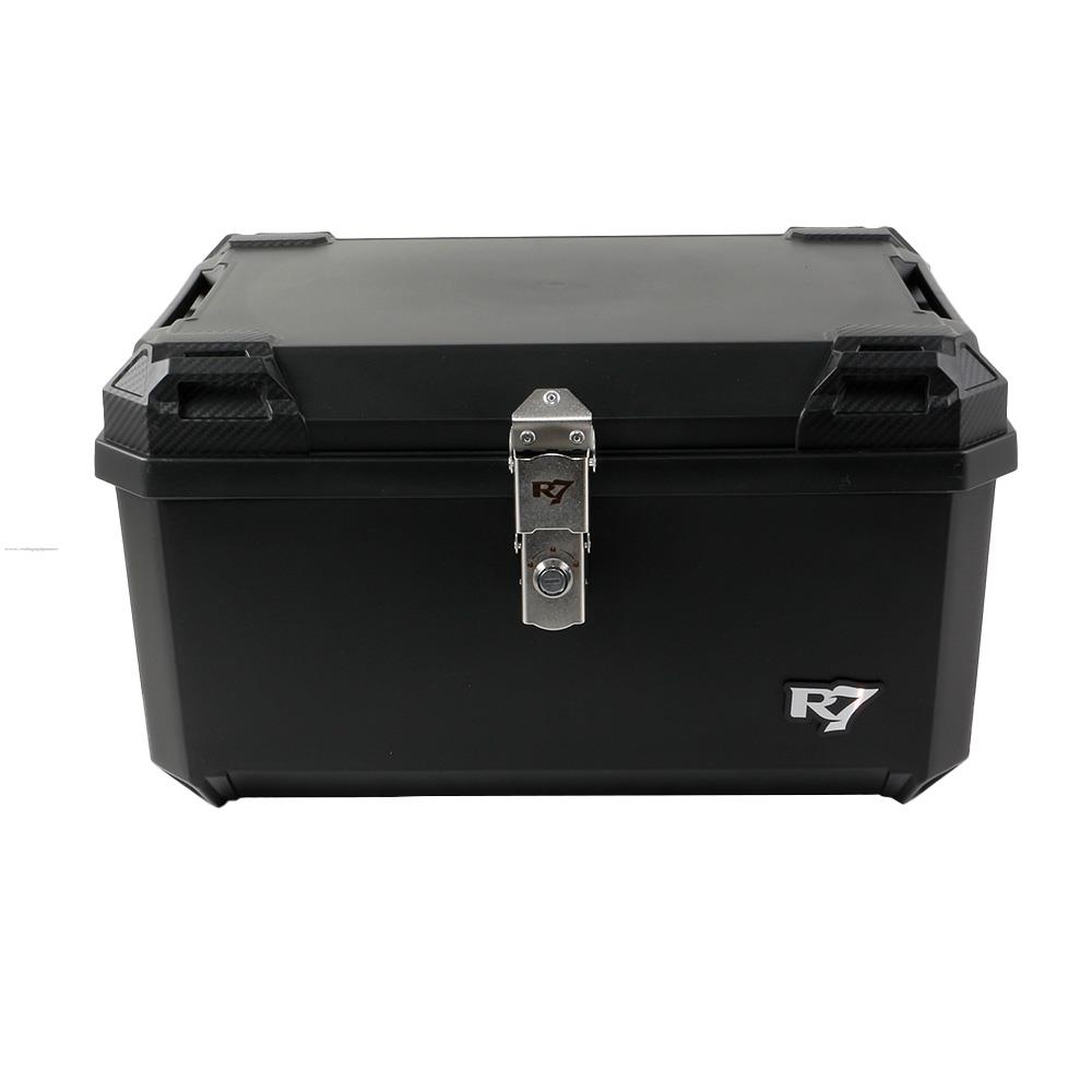 Baul Trasero Motocicleta R7 RACING R7-600 Negro Plastico 65 Lts con Forro