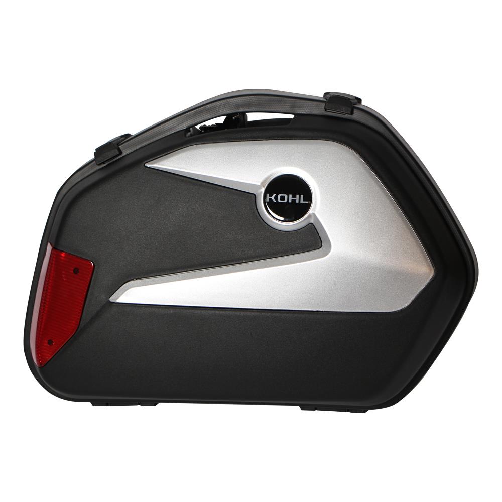 Juego Maletas Laterales Kohl K-35 C/HERRAJES NGO/PLA 22 Lts